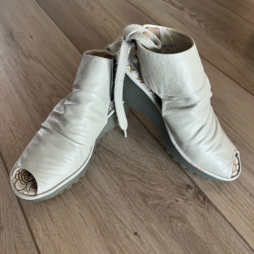 Fly London Yama Leather Open Toe Bootie